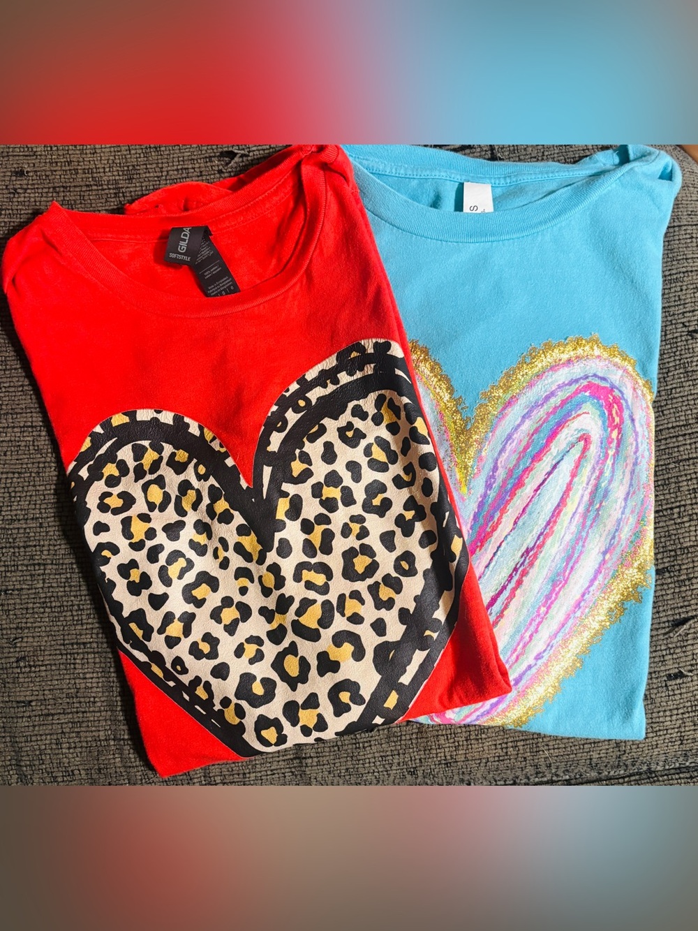 Heart Graphic Tee bundle (2 shirts)  - LARGE